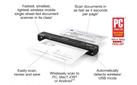 WorkForce ES-60W Wireless Portable Document Scanner