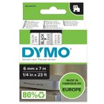 DYMO D1 Label Tape 6mm x 7m (Black/Clear)