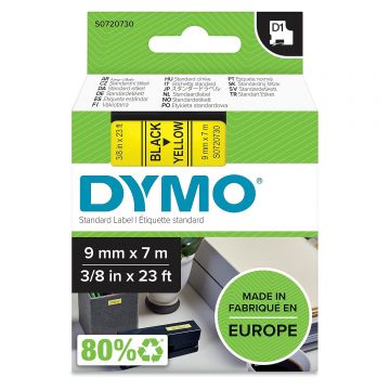 DYMO D1 Label Tape 6mm x 7m (Black/Yellow)